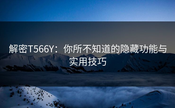 解密T566Y:你所不知道的隐藏功能与实用技巧 解密T566Y:你所不知道的隐藏功能与实用技巧