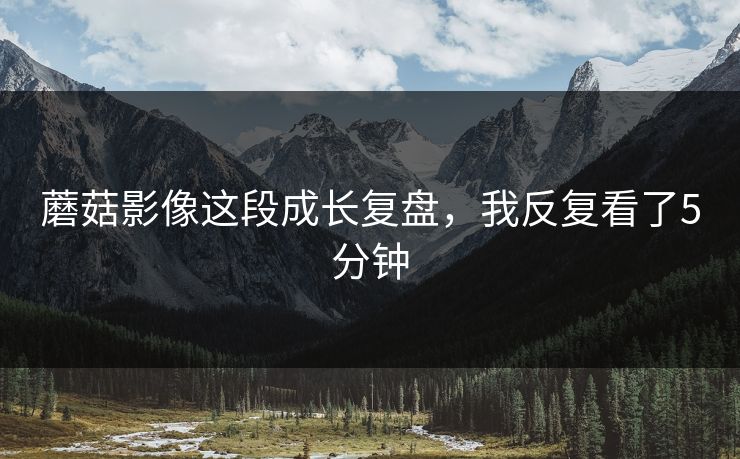蘑菇影像这段成长复盘,我反复看了5分钟 蘑菇影像这段成长复盘,我反复看了5分钟